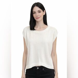 Zenana White Knit Sleeveless Top